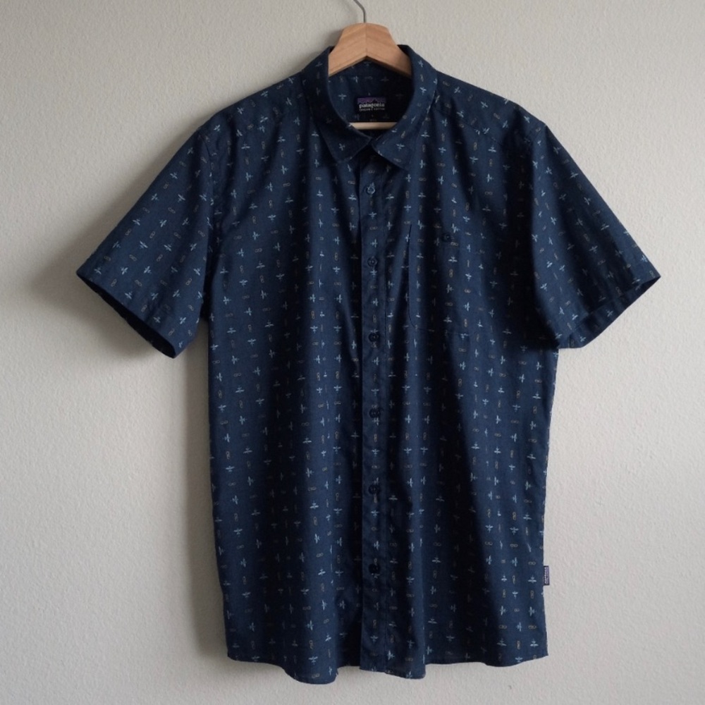 Patagonia‎ Go To Shirt In Flying Climb Tidepool Blue - Picture 11 of 12